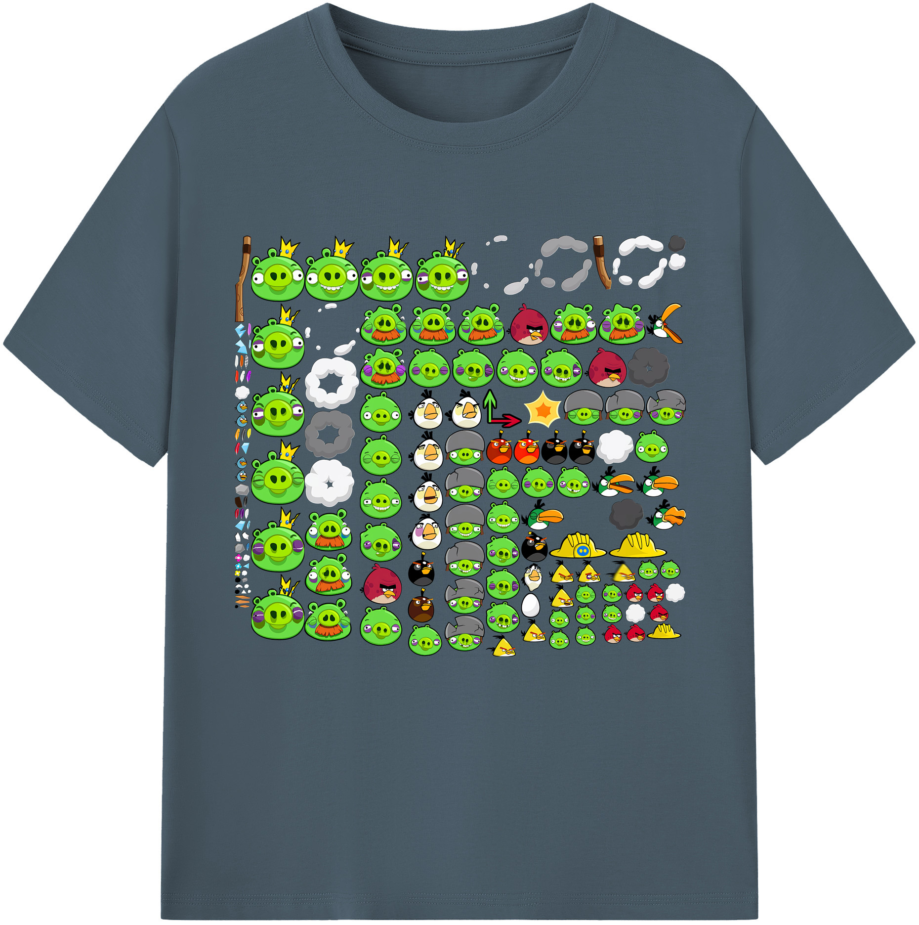 （画像用） Angry Birds アングリーバード 綿100％半袖Tシャツ（フロントプリント）